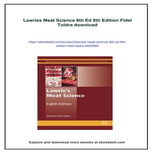 Lawries Meat Science 8th Ed 8th Edition Fidel Toldra | PDF