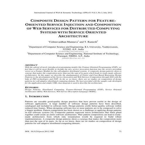 COMPOSITE DESIGN PATTERN FOR FEATUREORIENTED SERVICE INJECTION AND COMPOSITIO...