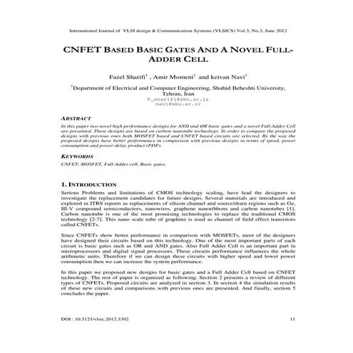 CNFET BASED BASIC GATES AND A NOVEL FULLADDER CELL