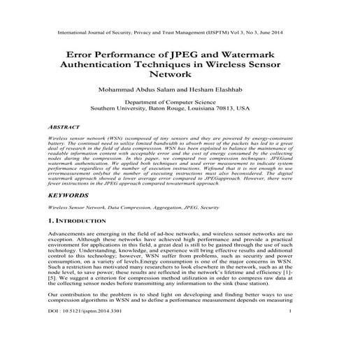 Error Performance of JPEG and Watermark Authentication Techniques in ...