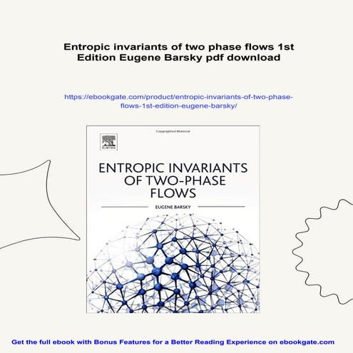 Entropic invariants of two phase flows 1st Edition Eugene Barsky | PDF