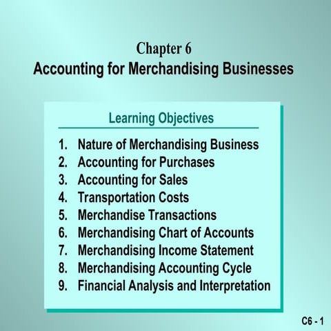 Accounting for merchandising business and fundamental accounting