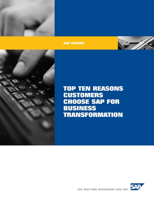 Top 10 Reasons Customers Choose SAP for Business Transformation