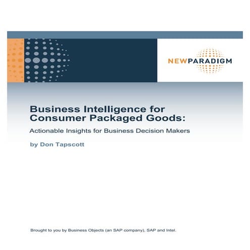 Business Intelligence for Consumer Products: Actionable Insights for Business...
