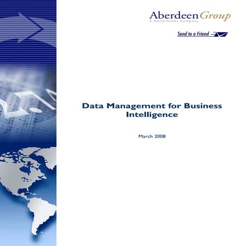 Data Management for Business Intelligence