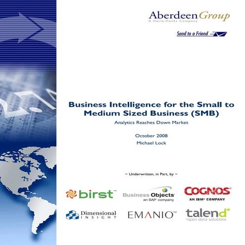 Business Intelligence for the Small to Medium Sized Business.