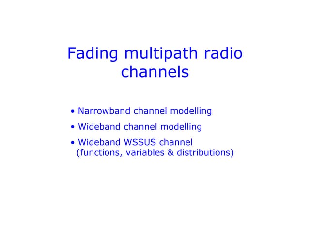  fading channels