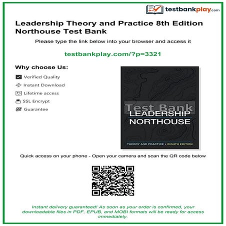 Leadership Theory and Practice 6th Edition Northouse Test Bank | PDF