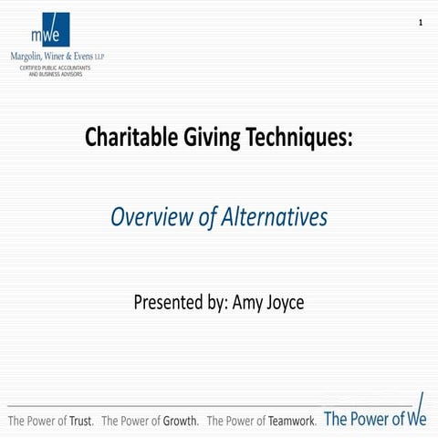 Charitable Planning - 2014 & Beyond