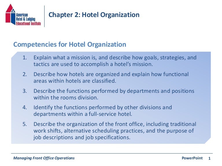 Front Office Department Organizational Chart 5 Star Hotel