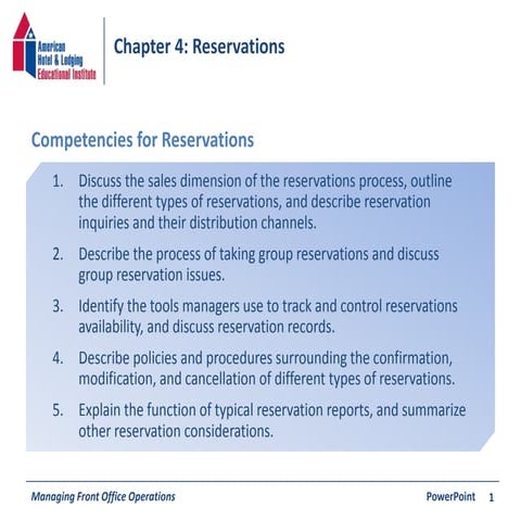 Chapter 4: Reservations