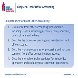 Chapter 8: Front Office Accounting