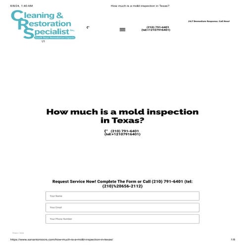 How much is a mold inspection in Texas.. | PDF | Business | Business ...