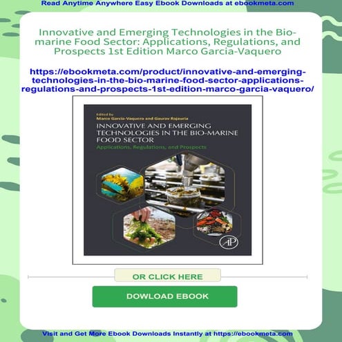 Innovative and Emerging Technologies in the Bio-marine Food Sector ...