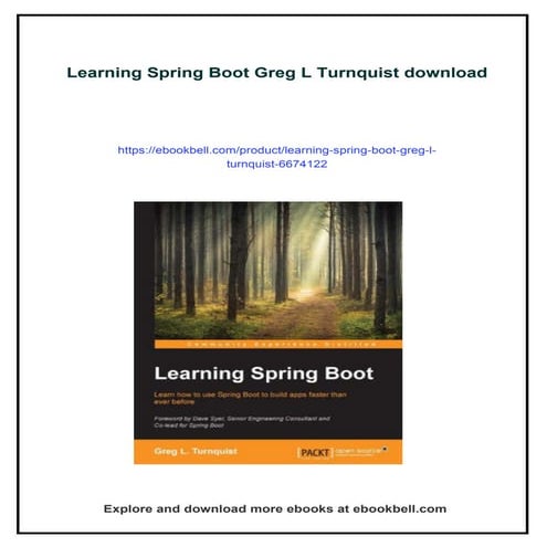Download full ebook of Learning Spring Boot Greg L Turnquist instant download...