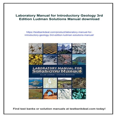 Laboratory Manual for Introductory Geology 3rd Edition Ludman Solutions Manual