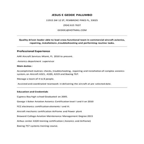 jesus gedde resume 2016