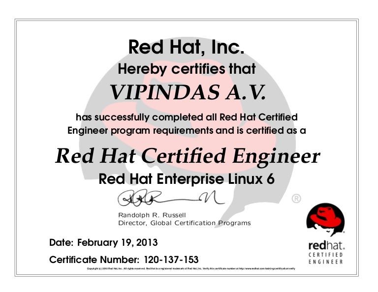 Red Hat Certified Engineer