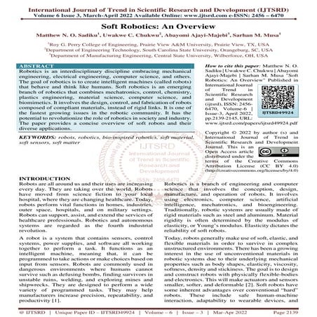Soft Robotics An Overview