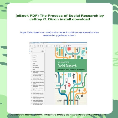 (eBook PDF) The Process of Social Research by Jeffrey C. Dixon