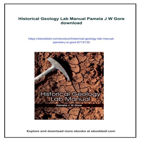 Historical Geology Lab Manual Pamela J W Gore