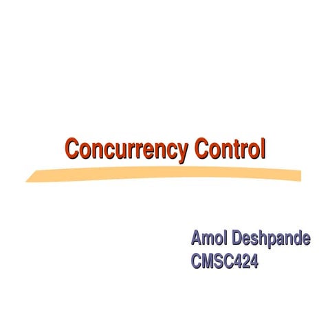 Concurrency Control in Database Management System | PPTX