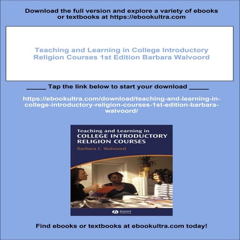 Teaching and Learning in College Introductory Religion Courses 1st Edition Ba...