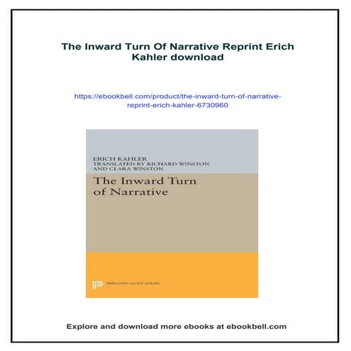 The Inward Turn Of Narrative Reprint Erich Kahler | PDF