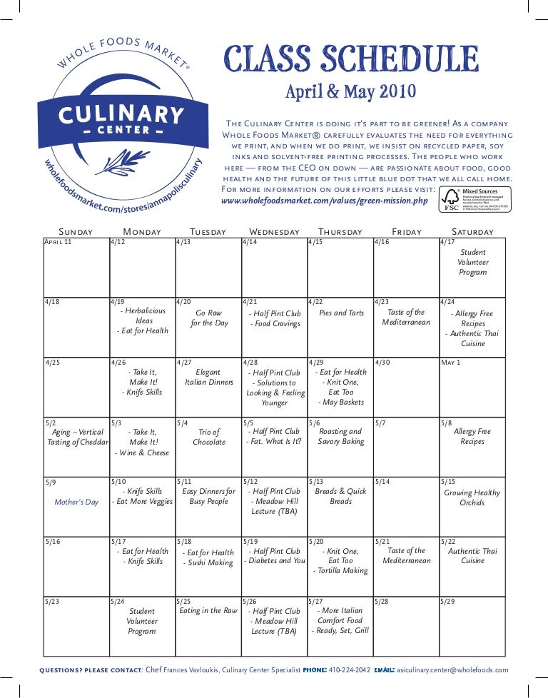 Spring Schedule