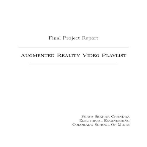 Augmented Reality Video Playlist - Computer Vision Project