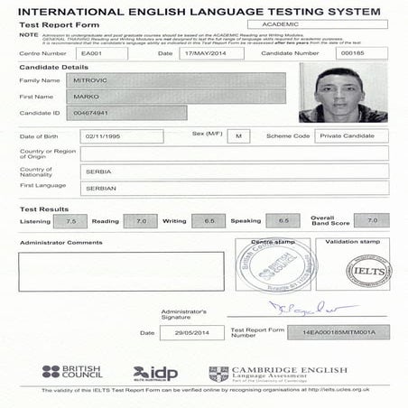 IELTS results