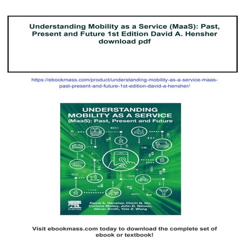 Understanding Mobility as a Service (MaaS): Past, Present and Future ...