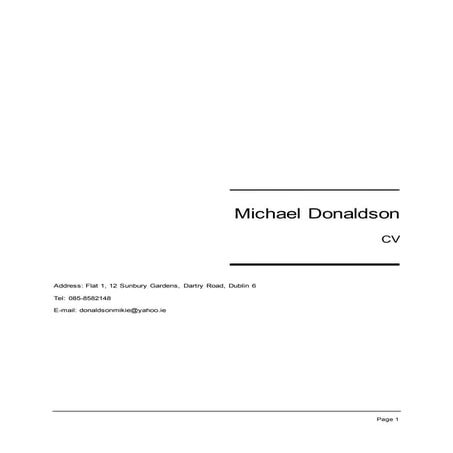 SQS - Michael Donaldson - CV