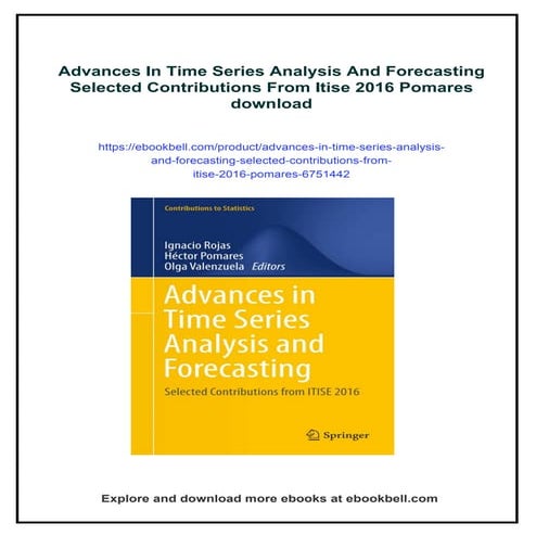 Advances In Time Series Analysis And Forecasting Selected Contributions ...