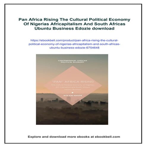 Pan Africa Rising The Cultural Political Economy Of Nigerias ...