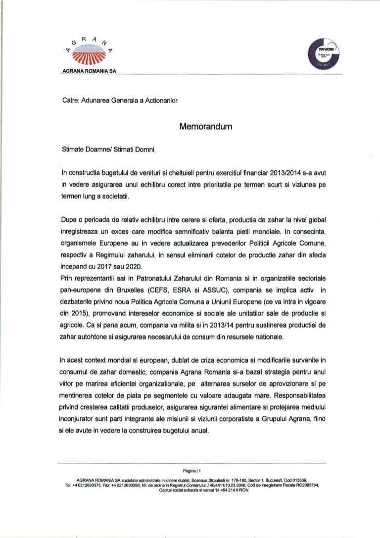memorandum exemplu memorandum email