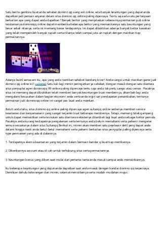 Sahabat Domino QQ Hadir Dengan Uang Asli Online