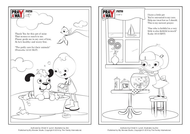Pet care coloring pages