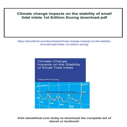 Climate change impacts on the stability of small tidal inlets 1st Edition Duong
