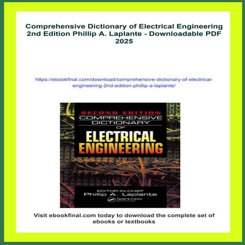 Comprehensive Dictionary of Electrical Engineering 2nd Edition Phillip ...