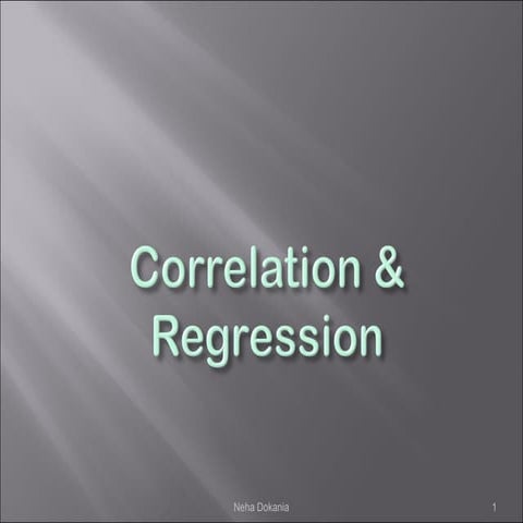 Correlation and Regression