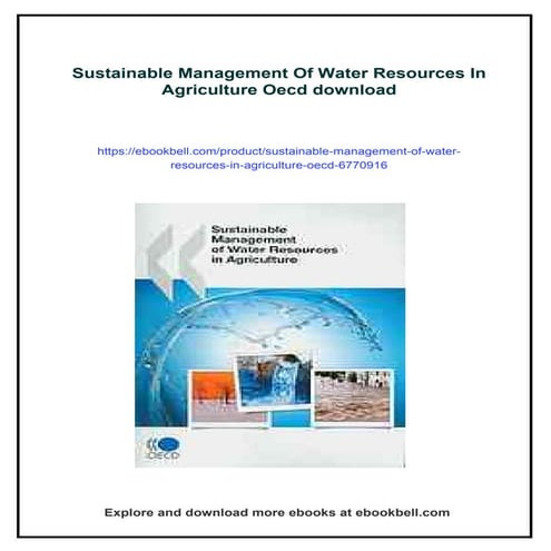 Sustainable Management Of Water Resources In Agriculture Oecd | PDF