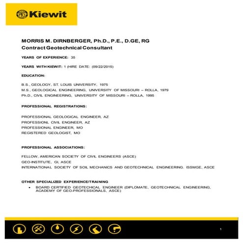 Dirnberger Kiewit Resume