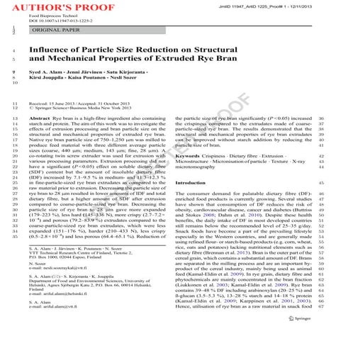Alam et al. 2014, Food and Bioprocess Technology