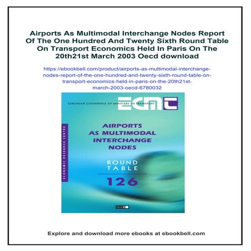 Airports As Multimodal Interchange Nodes Report Of The One Hundred And ...