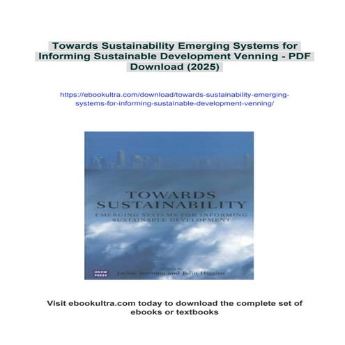 Towards Sustainability Emerging Systems for Informing Sustainable Development...