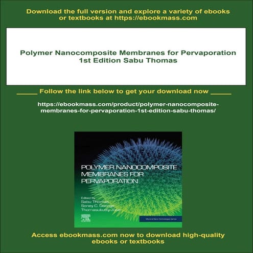 Polymer Nanocomposite Membranes for Pervaporation 1st Edition Sabu ...