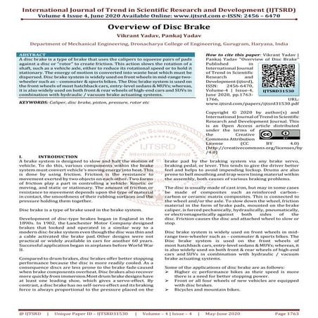Overview of Disc Brake