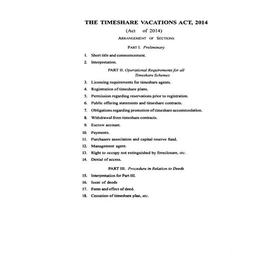 Jamaica Timeshare vacations bill 2014