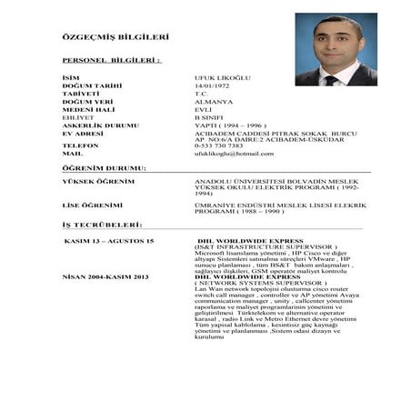 Ufuk LİKOĞLU cv